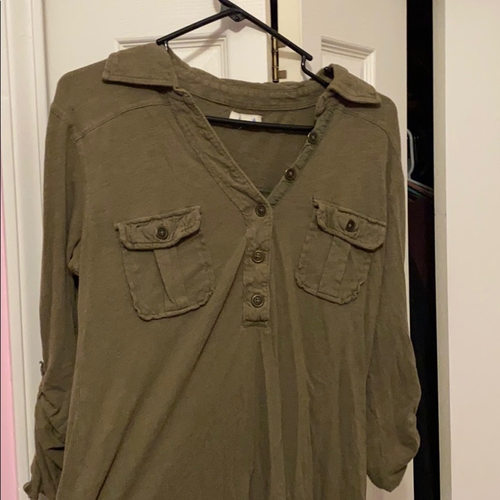 green long sleeve aerie top